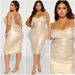 Fashion Nova Watch Me Shine Bright midi dress size 1X new with tag